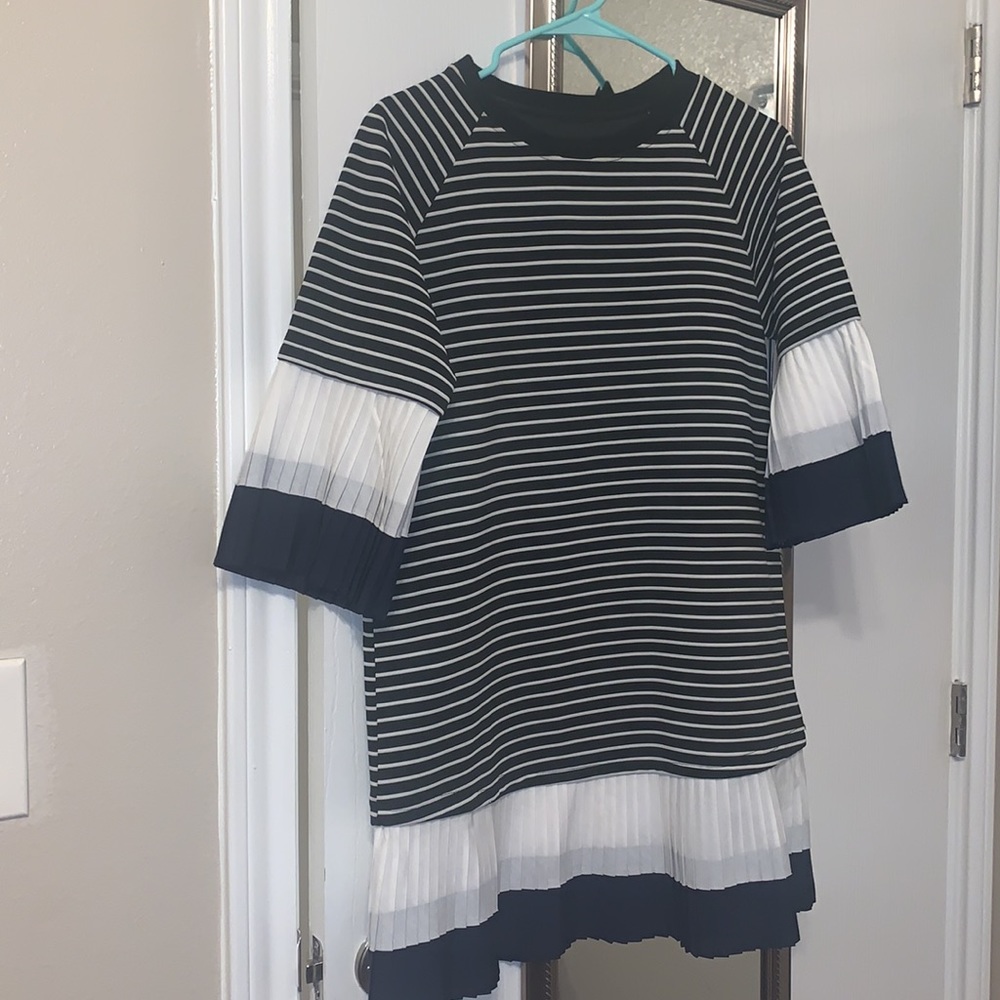 Navy and white dress